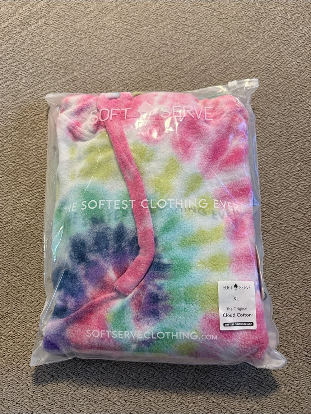 NWT 🌸 Soft Serve Clothing Tie-Dye Cloud Cotton Hoodie Size XL